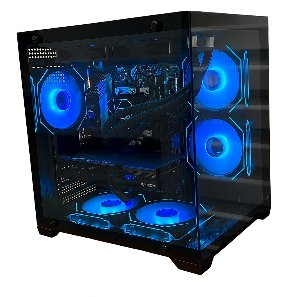 Gaming Computer Special Edition  with Intel Core i9-11900F, 16GB RAM, Tempered Glass Case, Liquid Cooling, and 7 ARGB Fans Black