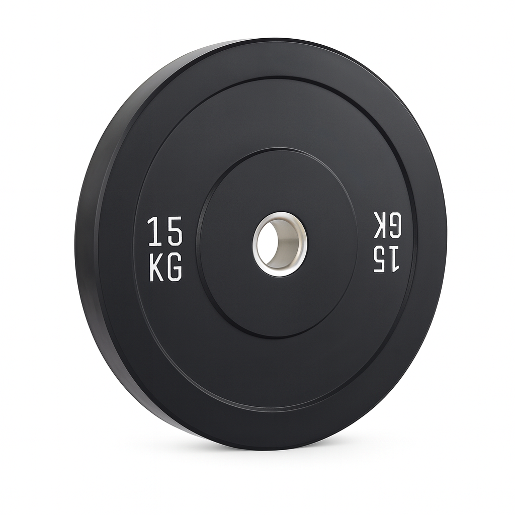 Kangaroo Fitness 15KG Black Bumper Plate – Durable & Reliable Weight Plate