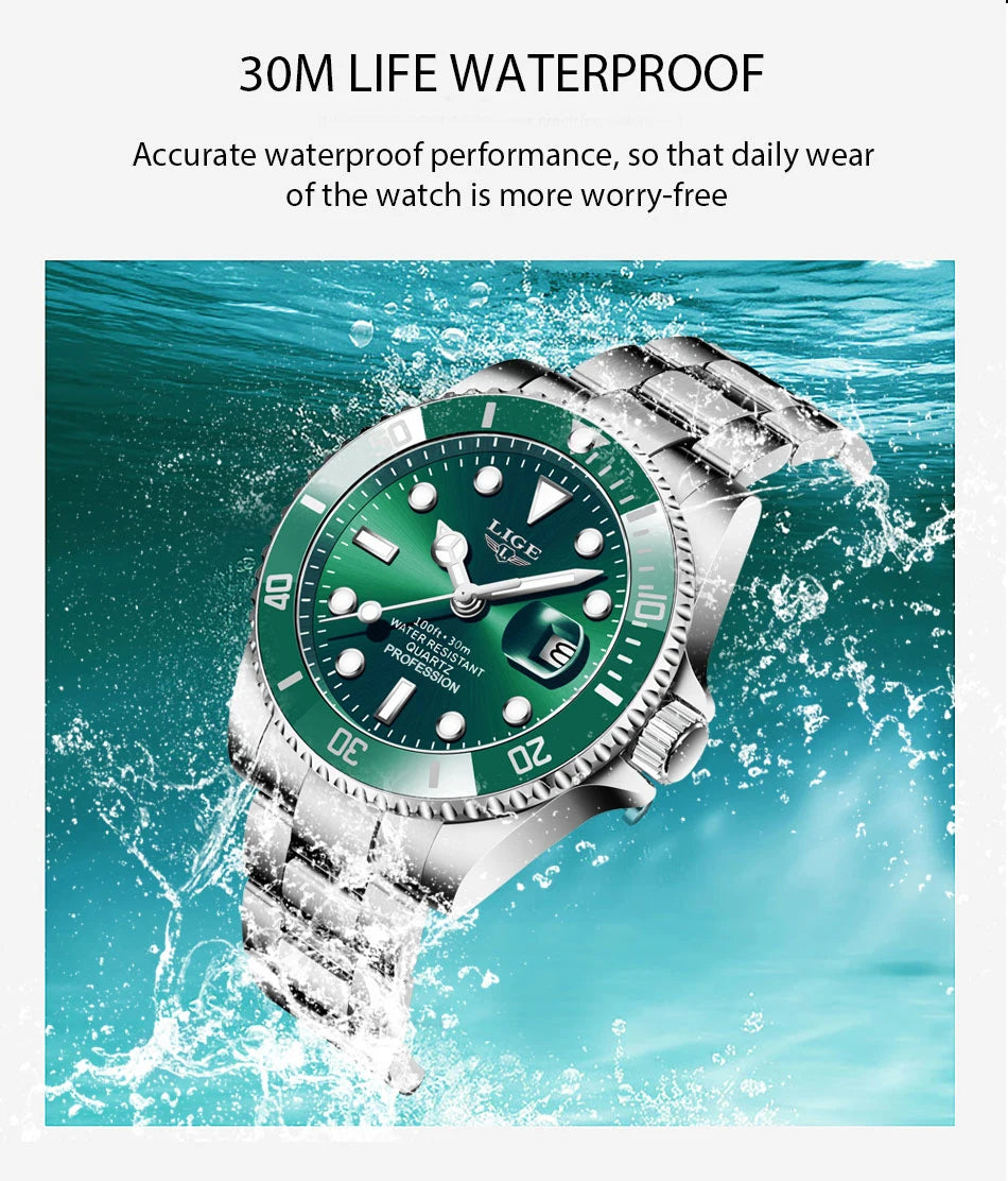 Diver Watch 30ATM Waterproof  Sport Wristwatch