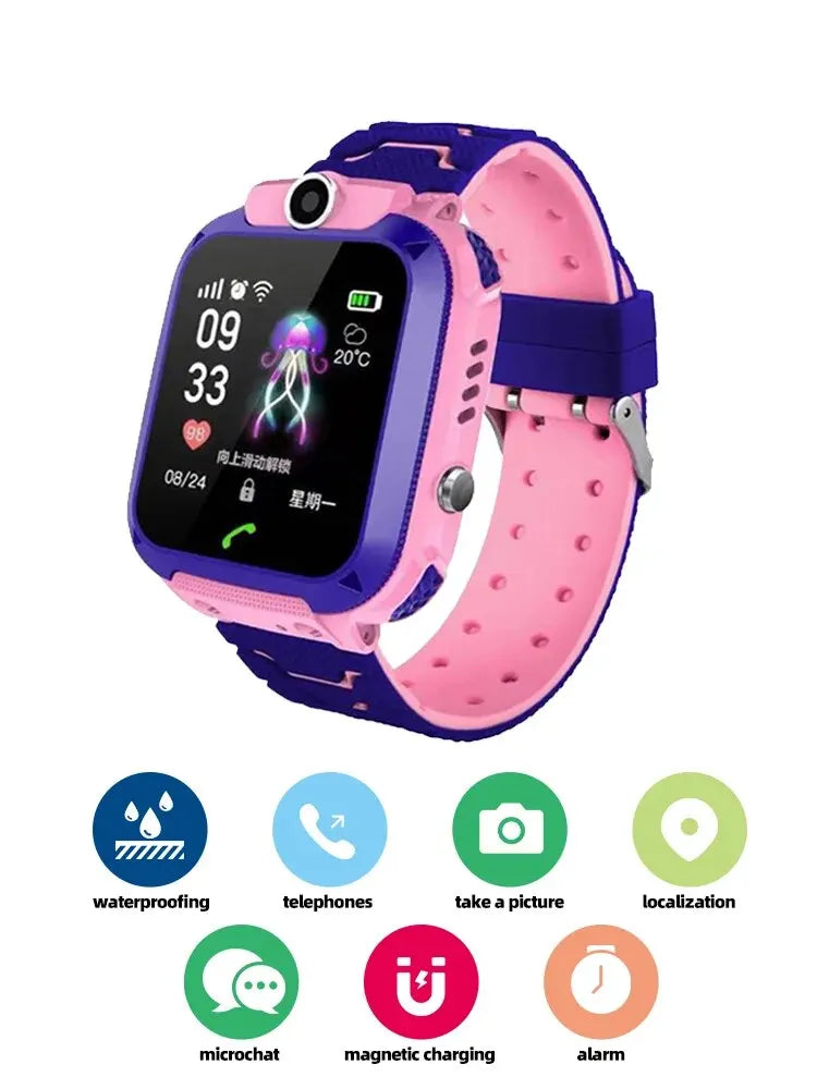 Kids Smart Watch – Phone Call, SOS, Camera | 3 Cartoon Styles for Boys & Girls Pink