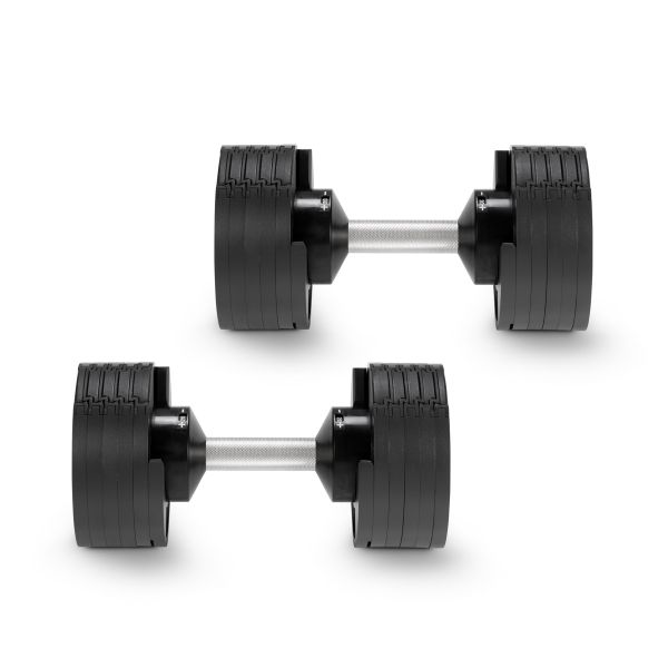 Adjustable dumbbells 2X 20kg Pair Machined steel weight plates that lock together - KangarooFitness