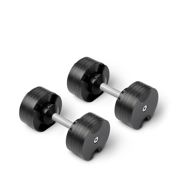 Adjustable dumbbells 2X 20kg Pair Machined steel weight plates that lock together - KangarooFitness