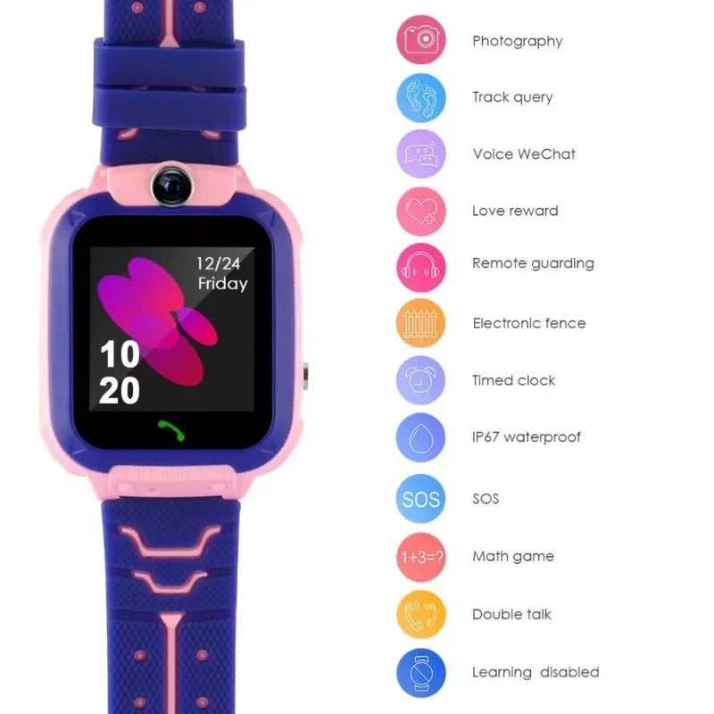 Kids Smart Watch – Phone Call, SOS, Camera | 3 Cartoon Styles for Boys & Girls Pink