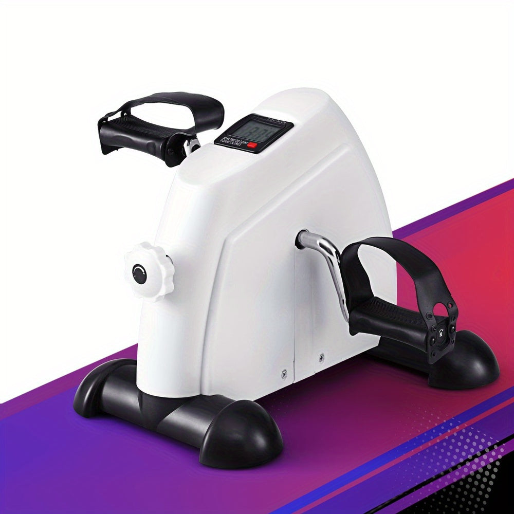Mini Pedal Exerciser Under Desk Bike – Compact Cross Trainer White