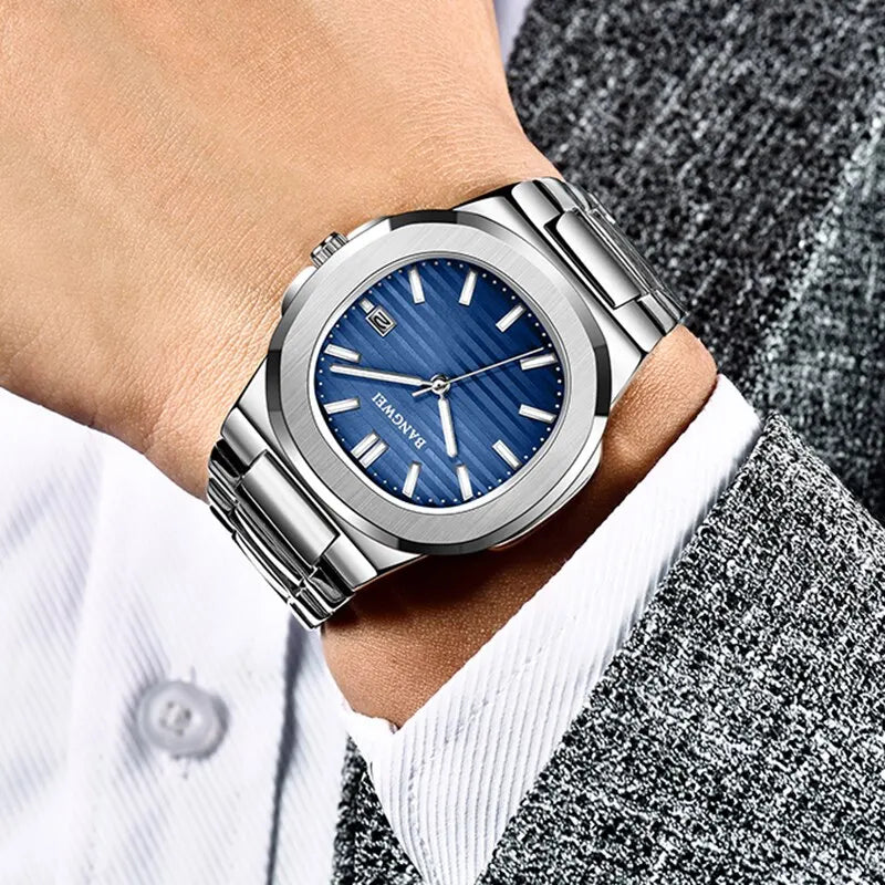 Stainless Steel Chronograph Sport Watch with Date
