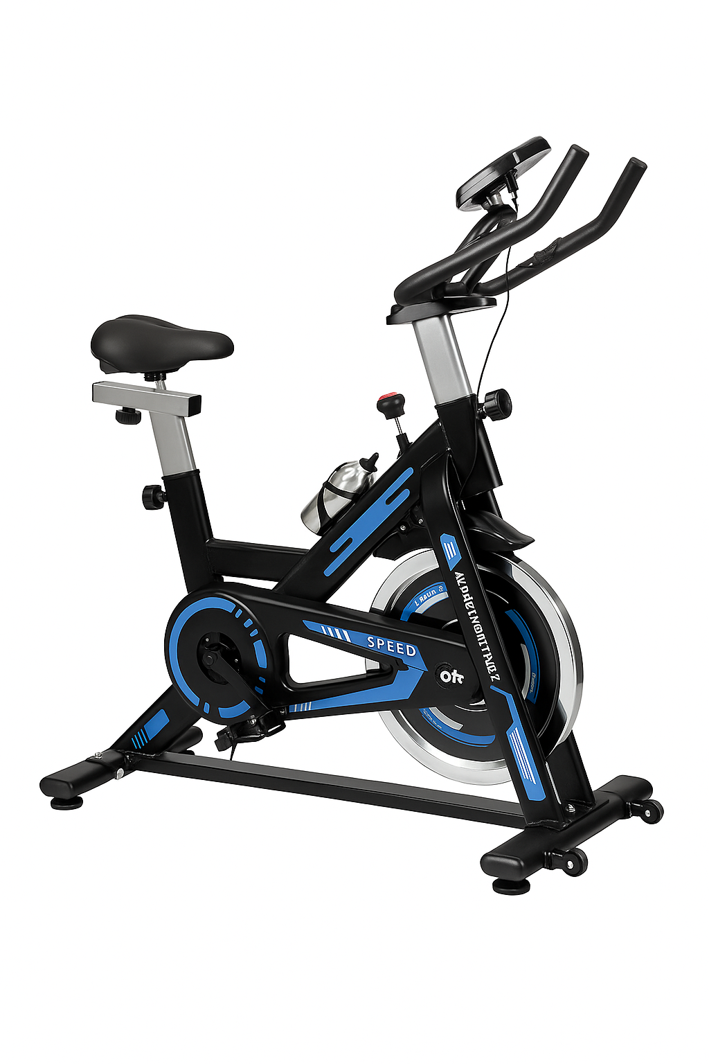 Kangaroo Fitness Spin Exercise Bike Blue Indoor Cycling Bike for Home Gym, 150kg Weight Capacity