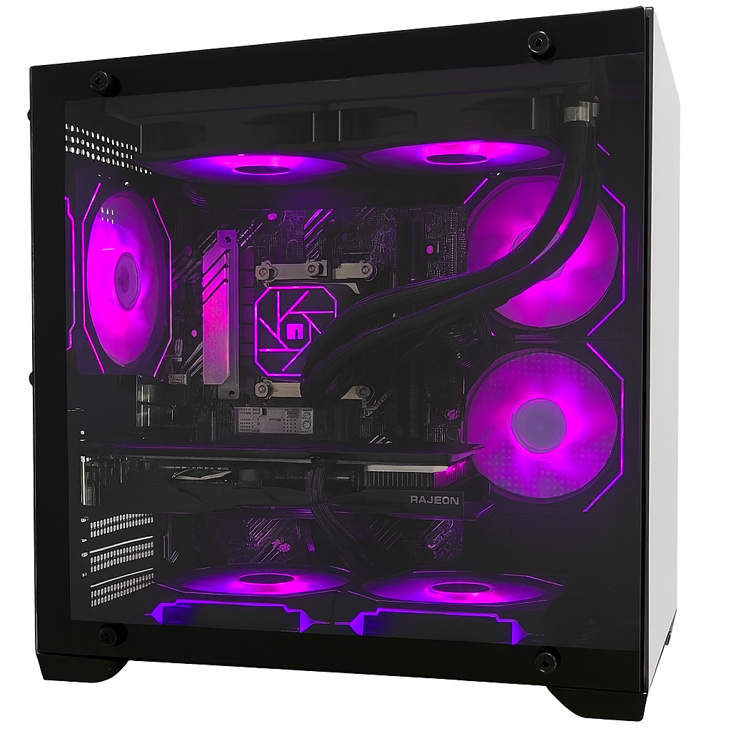 Gaming Computer Special Edition  with Intel Core i9-11900F, 16GB RAM, Tempered Glass Case, Liquid Cooling, and 7 ARGB Fans Black