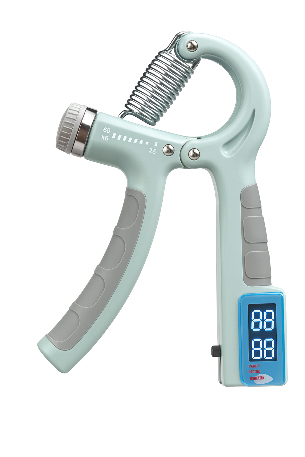 Adjustable Hand Grip Strengthener (5-60kg) – Wrist, Forearm & Hand Exerciser with Counter for Muscle Building-Sky Blue