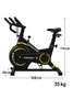Kangaroo Fitness Magnetic Friction Spin Bike (Black/Yellow) – Heavy Duty 150kg Weight Capacity
