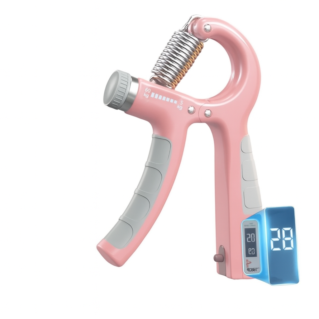 Adjustable Hand Grip Strengthener (5-60kg) – Wrist, Forearm & Hand Exerciser with Counter for Muscle Building-Pink