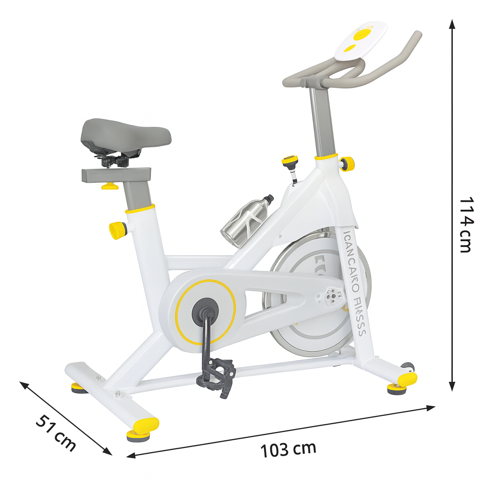 White Kangaroo Fitness Magnetic Friction Spin Bike, Commercial Grade, Supports Up to 150kg