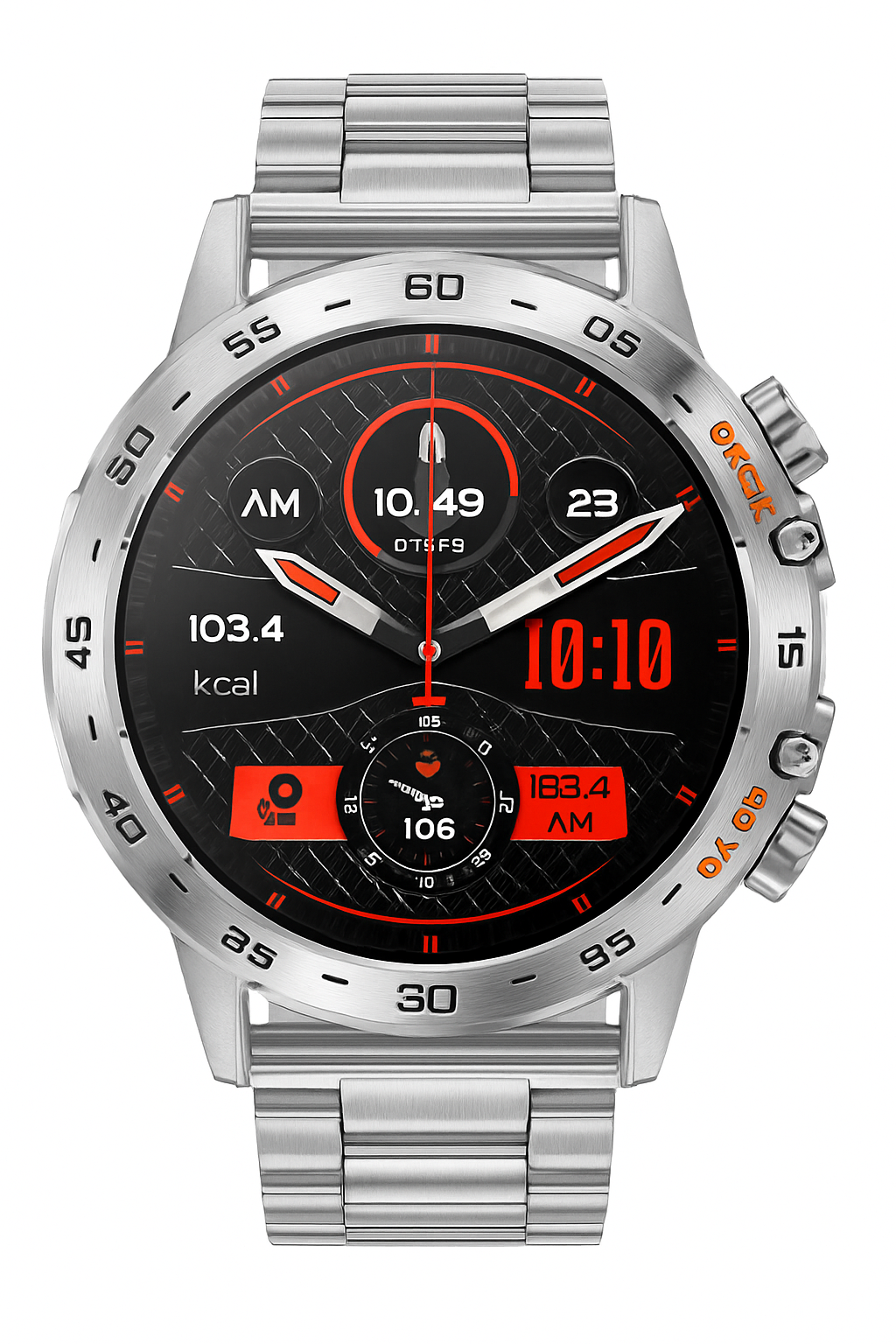 Smart Fitness Watch Sports Fitness Tracker Watch -Steel  Silver