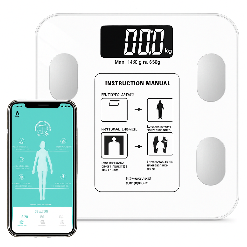 Dynamic Health Digital Body Weight Scale – Smart Bluetooth Scale with 13 Body Metrics 396lb 180kg Capacity