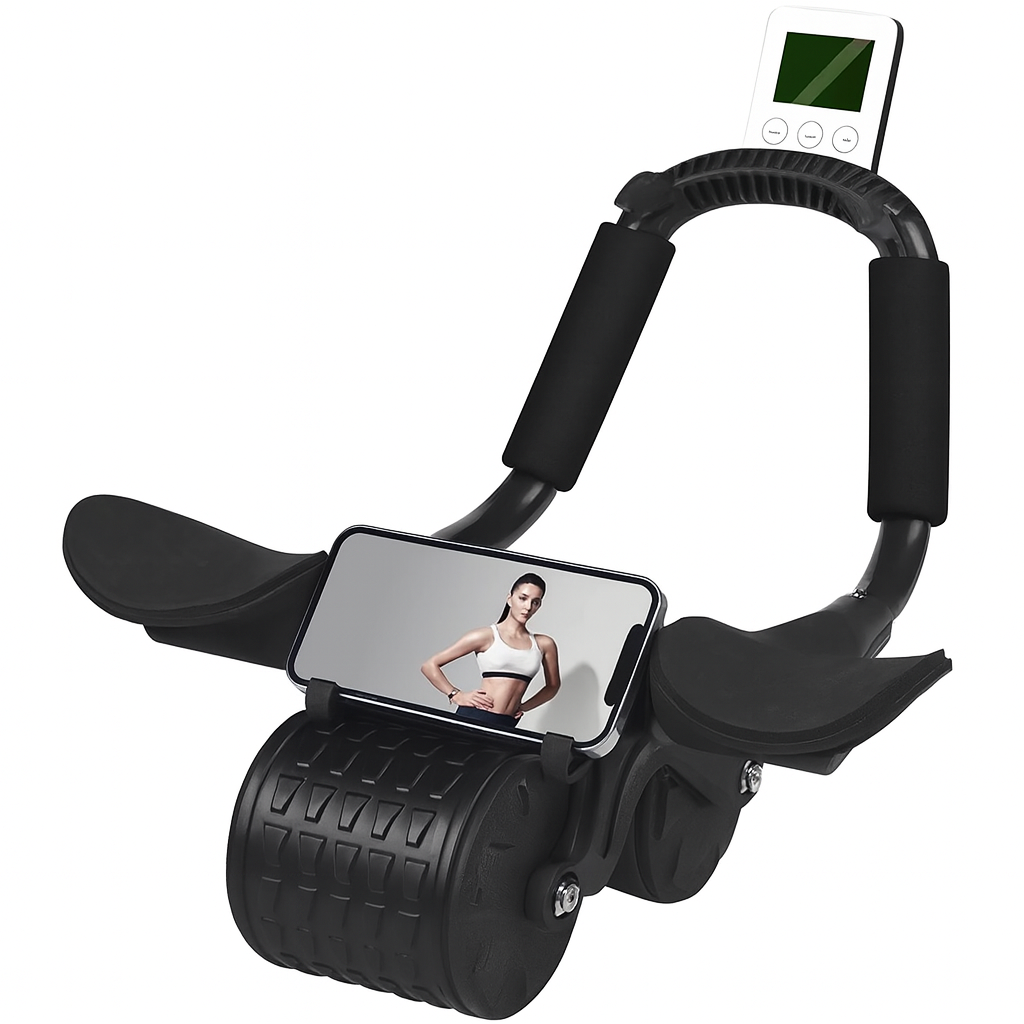 Abdominal Roller Wheel with Knee Mat – Automatic Rebound & Timer