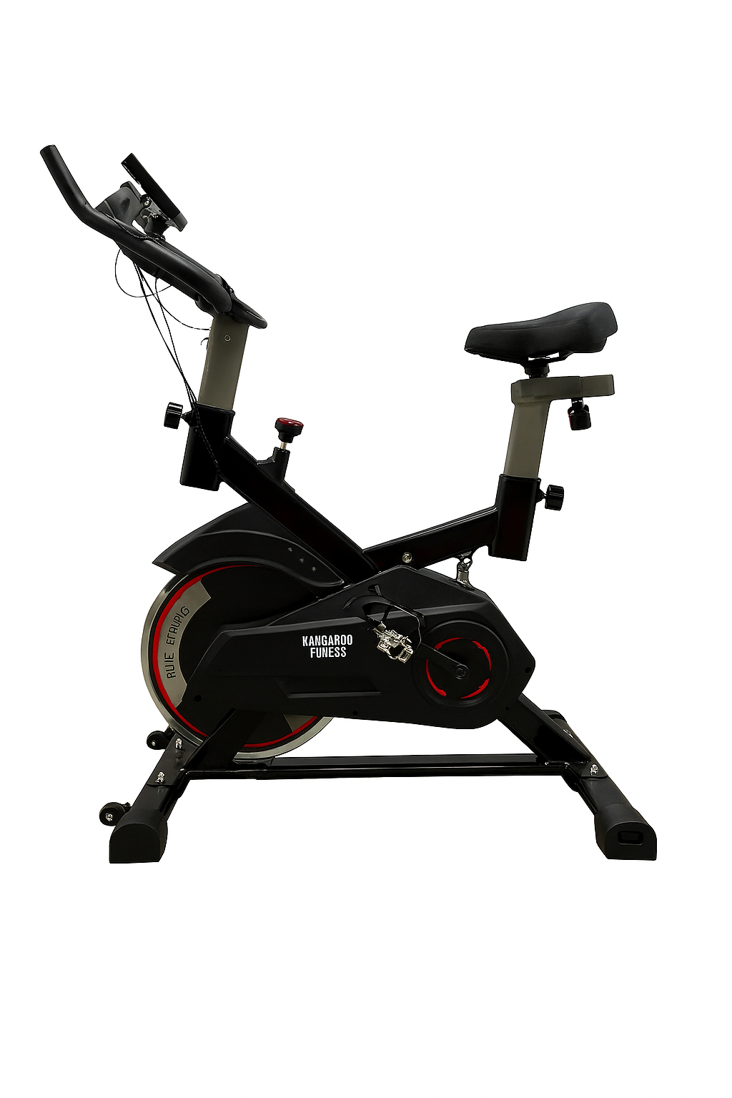 Kangaroo Fitness Black Spin Bike – 150kg Suspension Support