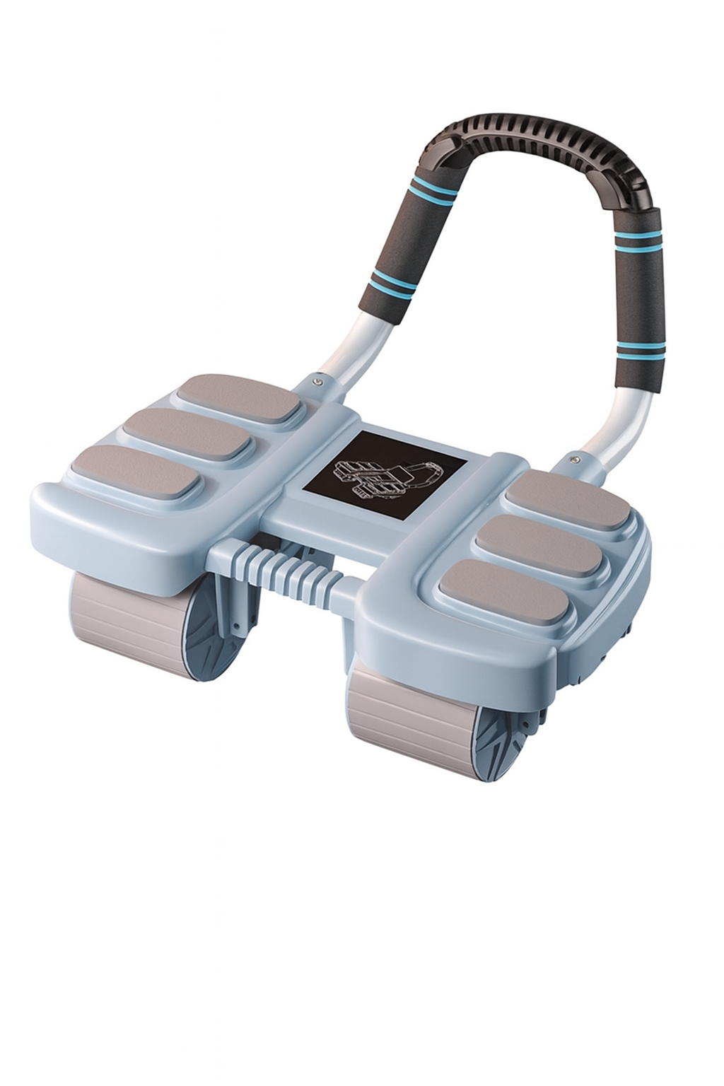 Ab Roller with Automatic Rebound  4-Wheel Core Trainer Blue