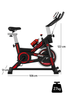 Kangaroo Fitness Spin Exercise Bike – Red Indoor Cycling Bike for Home Gym, 150kg Weight Capacity