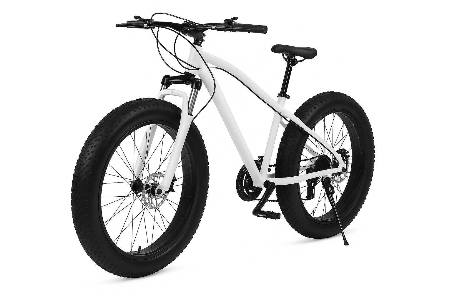 26 X Large Fat Tyre Bicyle mountain bike Full Suspension 21 speed white
