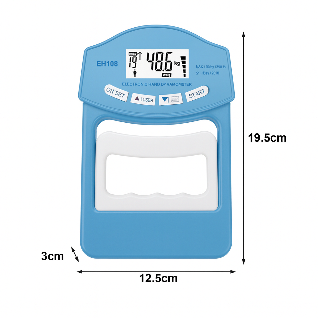 Precision Electronic Hand Grip Strength Tester - Achieve Your Peak Strength Potential! Blue