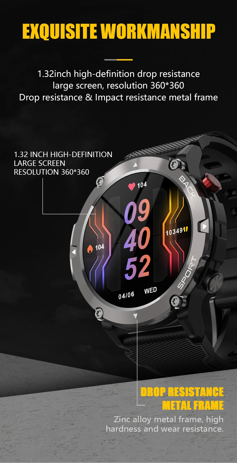 Sport Smartwatch Fitness Tracker