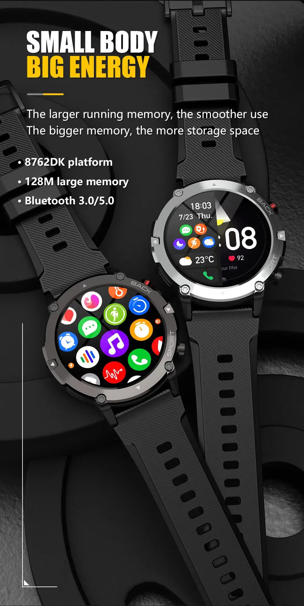 Sport Smartwatch Fitness Tracker
