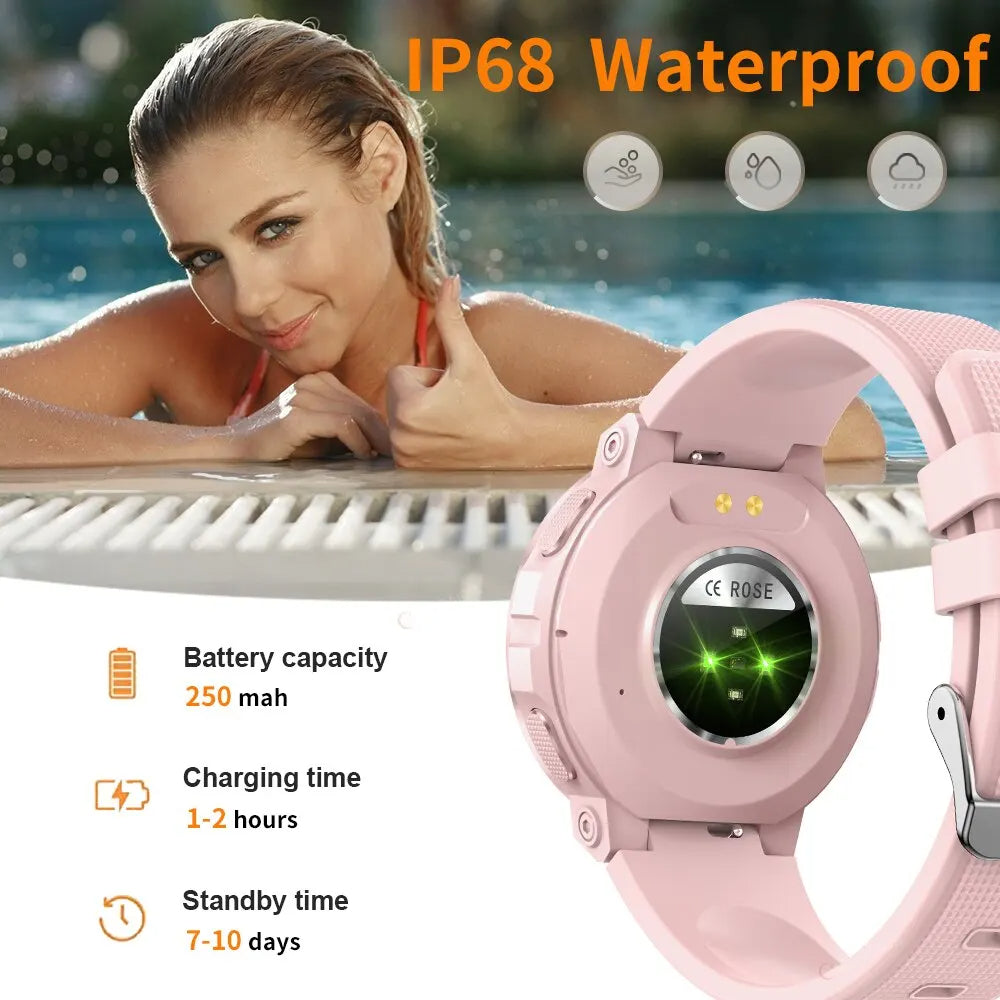 Smart watch: Bluetooth Calling, Fitness Tracker, IP68 Waterproof - Pink
