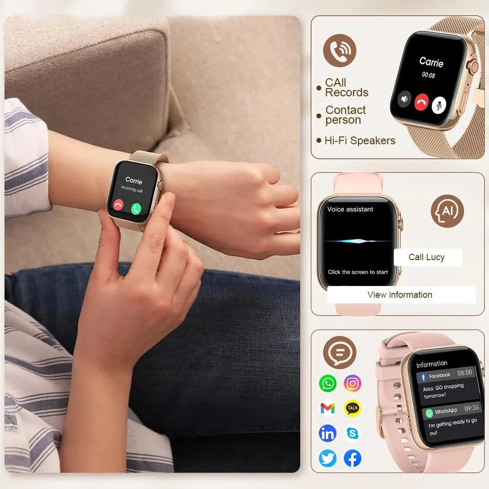 Smart watch: AMOLED Display, Bluetooth Calls, Fitness & Health Tracker-Black