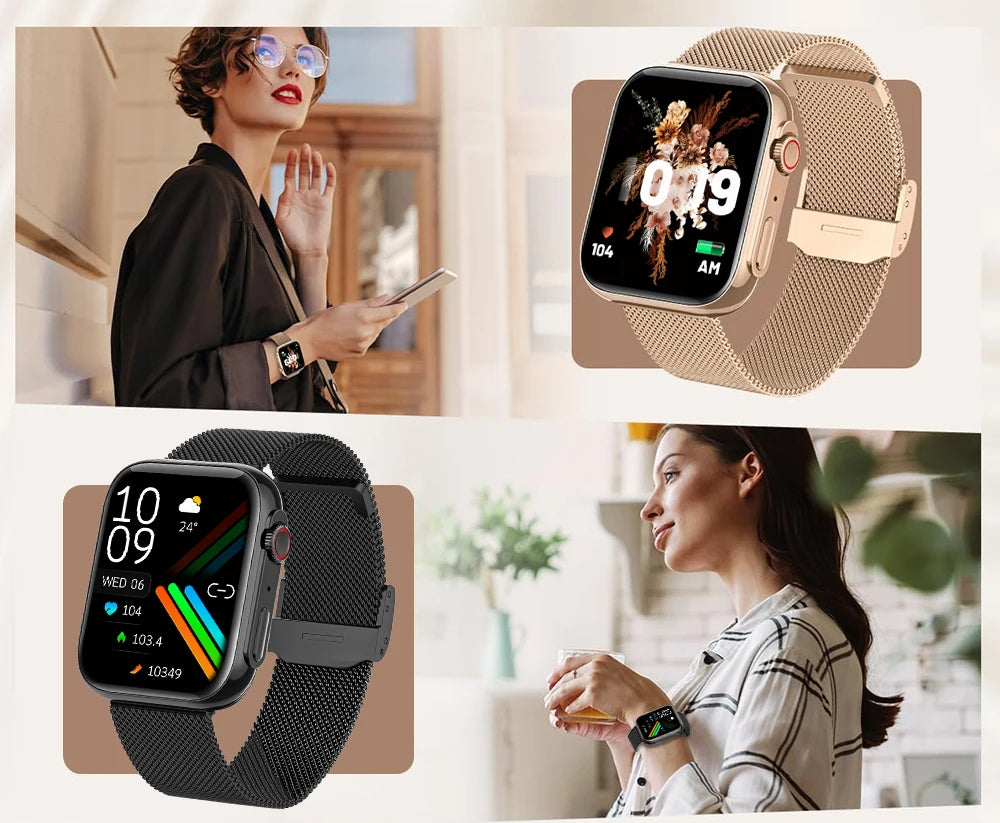 Smart watch: AMOLED Display, Bluetooth Calls, Fitness & Health Tracker-Black