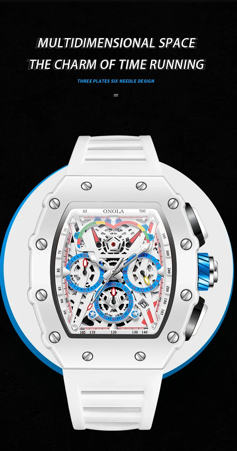 Luxury White Watch – Waterproof Multifunction Casual Wristwatch for Men & Women