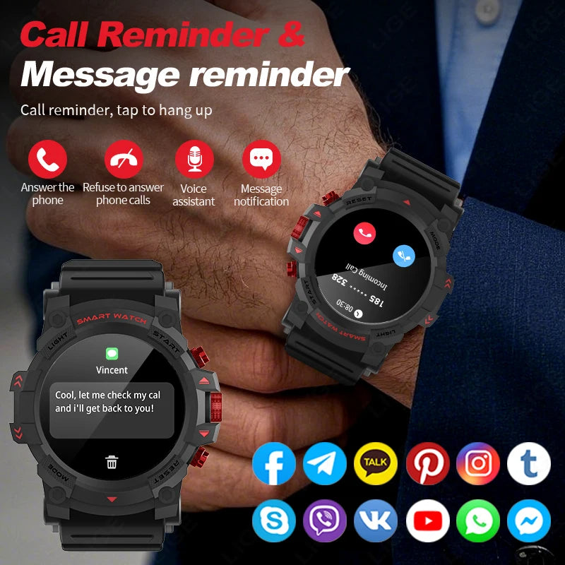 GPS Smartwatch – Heart Rate, Call Alerts, Fitness Tracking, Waterproof
