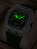 Sport Watch – Transparent Case, Luminous Display, Silicone Band, Calendar Feature-Black