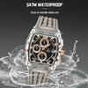 Chronograph Sports Watch – 5ATM Waterproof, Silicone Band, Multifunction Fashion Wristwatch