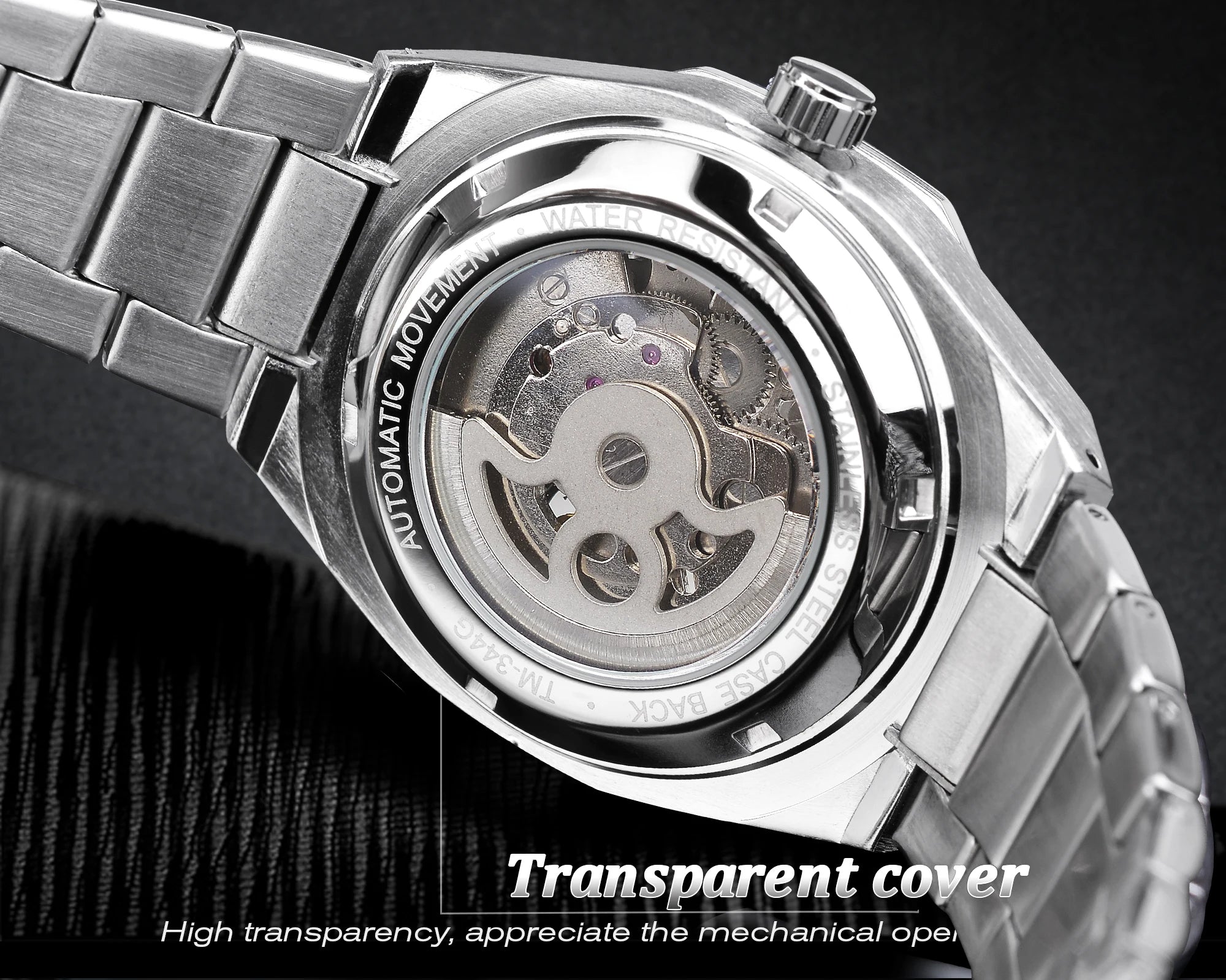 Skeleton Automatic Watch – 3D Diamond Dial, Tourbillon Design, Luminous Military Wristwatch