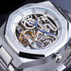 Skeleton Automatic Watch – 3D Diamond Dial, Tourbillon Design, Luminous Military Wristwatch