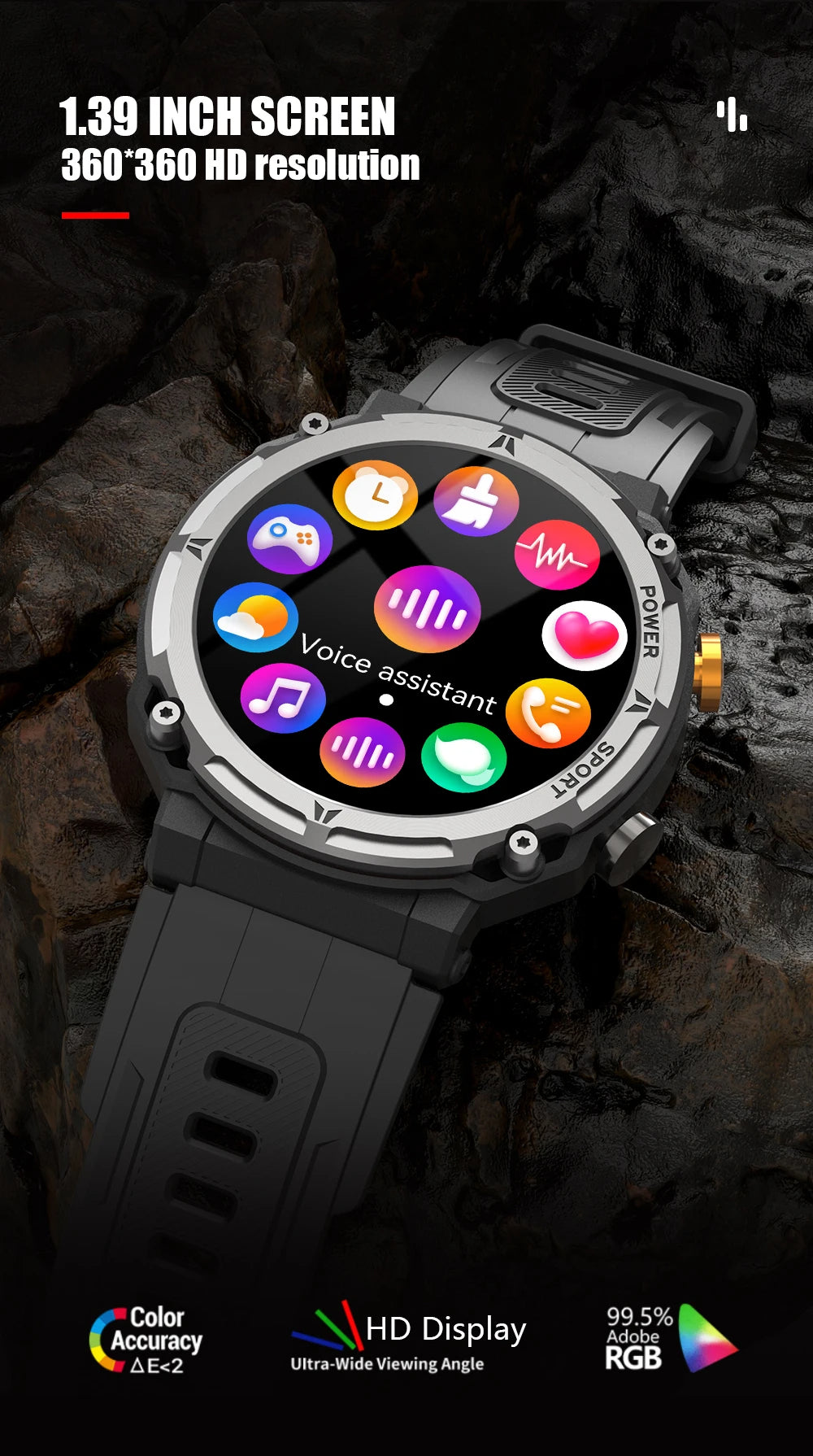 Smartwatch – Bluetooth Call, 5ATM Waterproof, Fitness Tracker