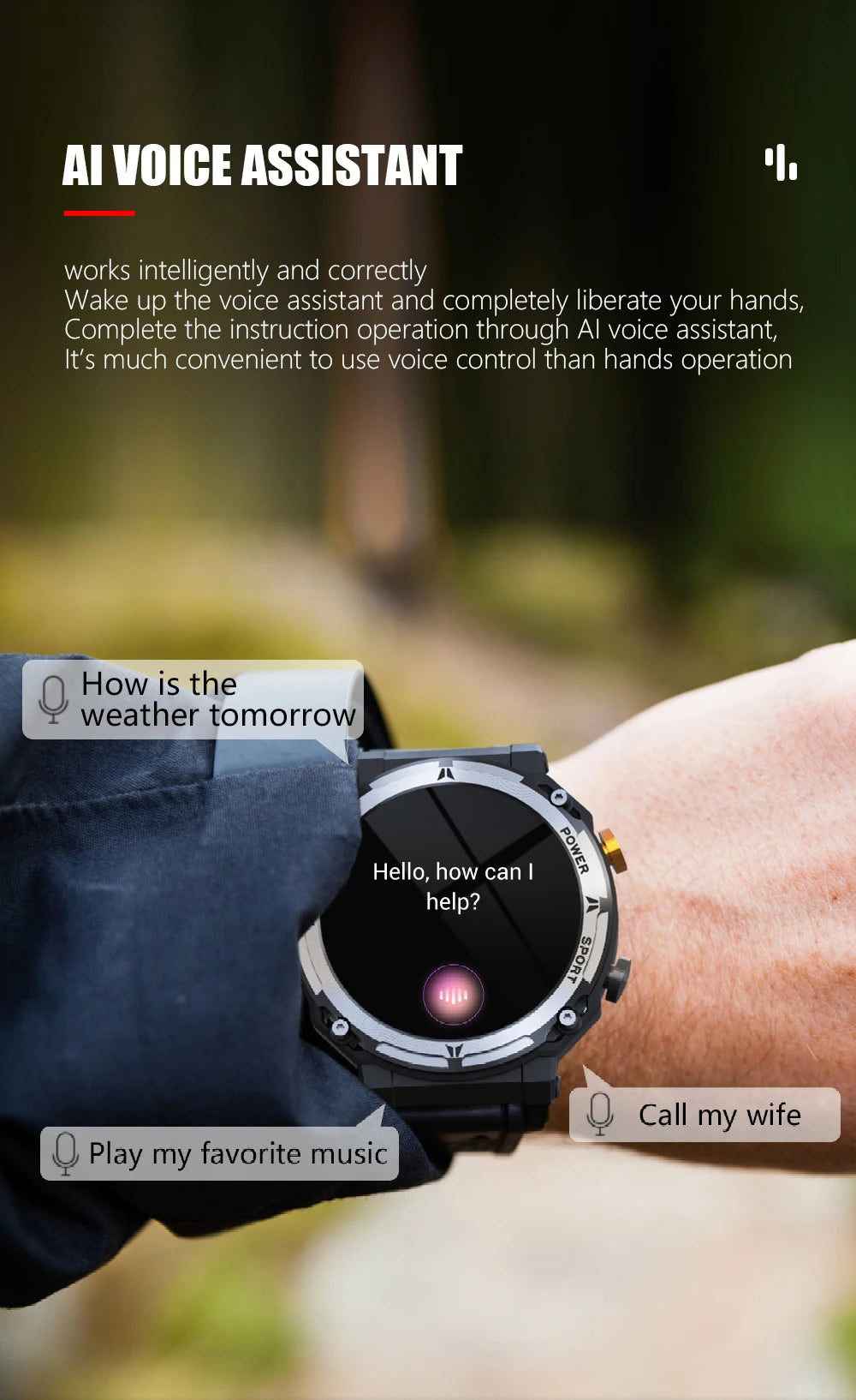 Smartwatch – Bluetooth Call, 5ATM Waterproof, Fitness Tracker
