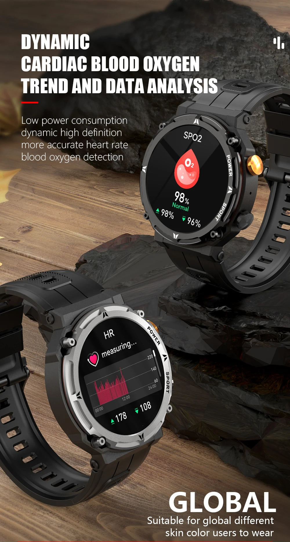 Smartwatch – Bluetooth Call, 5ATM Waterproof, Fitness Tracker