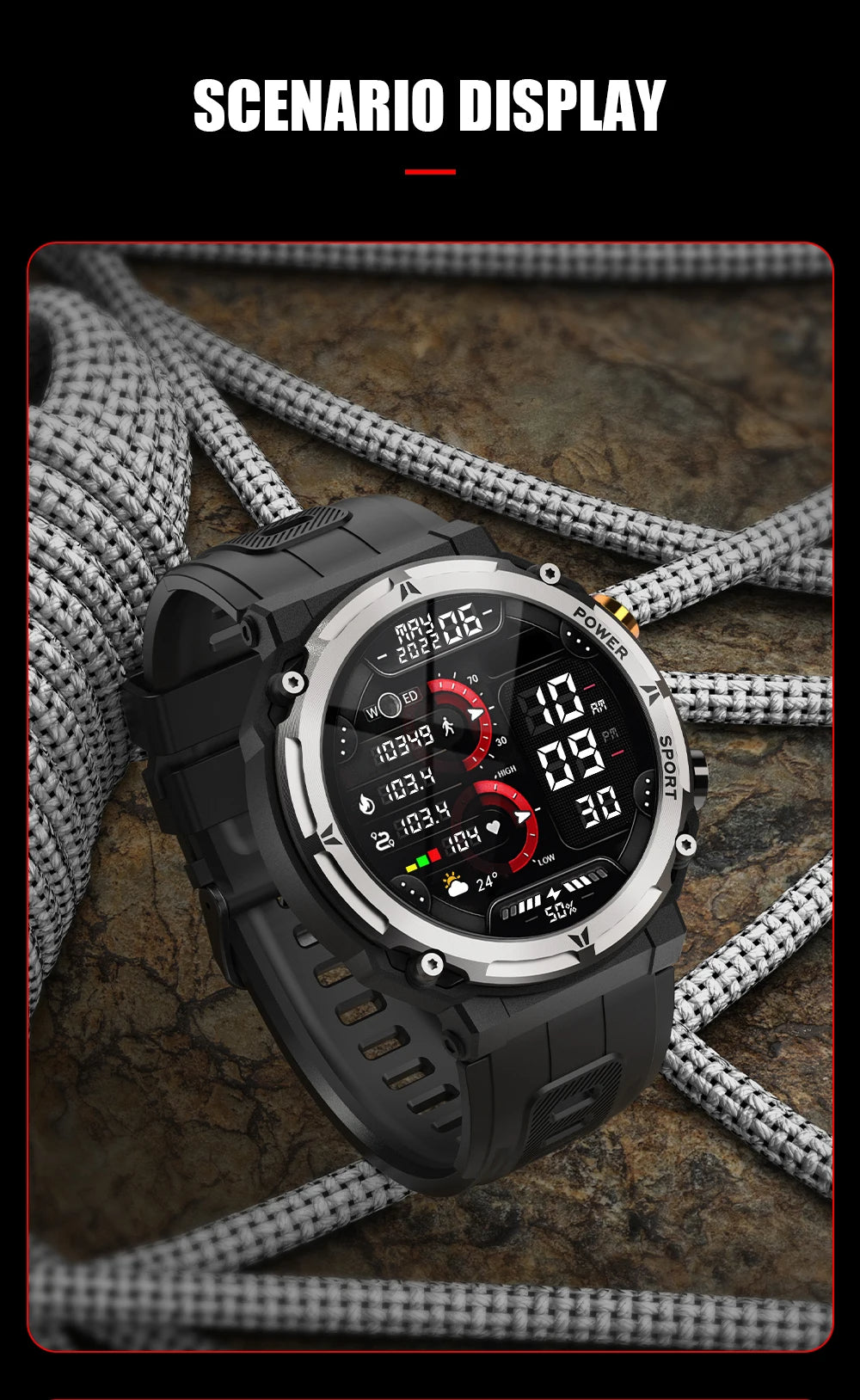 Smartwatch – Bluetooth Call, 5ATM Waterproof, Fitness Tracker