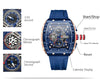 Large Dial Square Watch – Luminous Hands, Sport Style with Silicone Strap