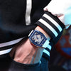 Large Dial Square Watch – Luminous Hands, Sport Style with Silicone Strap