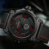 Men’s Military Sport Watch – Waterproof Analog Wristwatch with Day & Date, Leather Strap Relogio Masculino