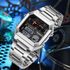Men’s Stainless Steel Chronograph Sport Watch – Digital Display, Backlight, 3ATM Waterproof