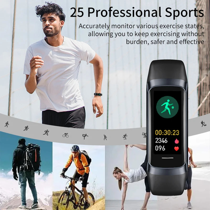 Smartwatch Band – Heart Rate, Waterproof, Fitness - Pink